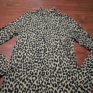 No Boundaries Black and Tan Long Sleeve Animal Print Tee